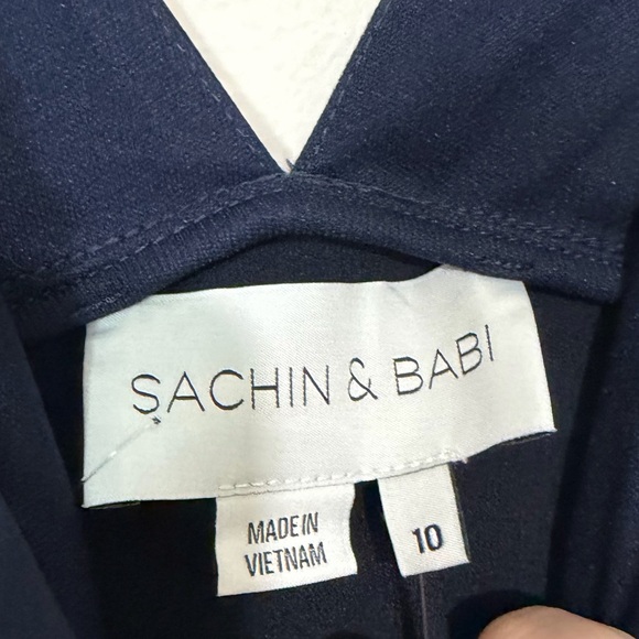 Sachin + Babi BHLDN Hudson Satin Navy Blue Tie Strap Midi Dress NEW SZ 10 - Picture 7 of 8